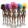 Adollya 32cm 1/6 African Dolls 10 Jointed Moveable Black American Doll Make-up Body 1/6 BJD Doll Toys for Girls Gifts Kids