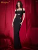 Casual Dresses Modphy 2024 Women Black Sexy Hollow Out Sleevelss Bodycon Maxi Dress Bandage Red Carpet Celebrate Evening Party Long Vestidos