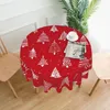 Table de table joyeux noël nappes 60 pouces rouges arbre rouge hiver Noël nappes en polyester tissu lavable