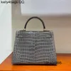 Handbag Crocodile Leather 7A Quality Women 25cm real colorDHETW0JL