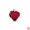 Vente chaude Rouge Series 925 SERRING Silver Strawberry Heart Christmas Pendant Charm Beads Fit Original Pandora Bracelet Diy Bijoux