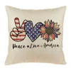 Kudde hem dekorativt kast täcker 4 juli USA Independence Day Decor Cases fyrkant 18x18 tum täcker L5