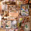 Journamm 100pcs/Pack Decor Scrapbook Sticker Materials Paper Combo Kit diy Junk Journal Art Collageフォトアルバムヴィンテージステッカー