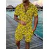 Herren Tracksuits Sommer Männer Tracksuit Funny Duck 3D Print Kurzarm Reißverschluss Polo -Shirt Shorts 2 Stück Sets Männlich übergroße Straße Hip Hop