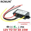 RCNUN 9V 12V 24V 36V 48V 60V à 5V 3A STOW DOC CAN CONVERTER DC 12 volts en 5 volts 15W Alimentation LED de voiture