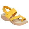 Сандалии Летние клиновые туфли для женщин сплошной цветовой повседневной дамскую платформу этническую скольжение на женской пляжной обуви Mujer Zapatos H240409 R8MW