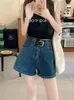 sxl 2colors womens letter mini denim short high waist castiral summer ladies blue shorts for mensl60051 240409