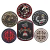 Varkensvlees eten Crusader geborduurde patches kruistochten haak en loop badge templars stickers militaire tactische appliques voor kleding