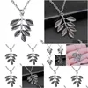 Pendant Necklaces 1Pcs Branches Leaf Necklace Men Women Accessories Jewellery Making Supplies Items Chain Length 43 5Cm Drop Delivery Otm4K