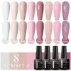 8st Color Glitter Gel Nail Polish Set Classic Color Vernis Semi Permanent Lackes Nail Art Soak Off UV LED Gel Polish Kits