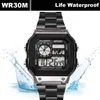 Нарученные часы Yikaze Мужские военные часы роскошные спортивные спортивные цифровые цифровые из нержавеющей стали водонепроницаемые электронные наручные часы для мужчин подарок