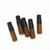 Speicherflaschen 50pcs/Los 3ml Bernsteinglas Parfüm Sprühflasche leer Parfum Atomizer Tragbare Reiseprobe Fläschchen mit schwarzer Pumpe