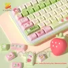 Accessoires kyomot anime 158 touches mignonnes lapins keycaps mda profil iso disposition pbt dye sub pour le commutateur mx diy disposition du caval mécanique du canard