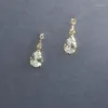 Stud -oorbellen Goldtutu 9k real gold Dangle drop Crystal Earring Victoriaanse vintage sieraden Royal Gift Minimal KJ207