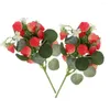 Party Decoration Simulation Strawberry Bouquet Fake Plant Small Fruit Artificial Ornaments Floral Decorations For Realistic Office Plants