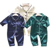 Dziecięcy piżamie twórz snu Zestaw ubrania dla dzieci solidne z długim rękawem garnitur maluchowe dziewczęta odzież nocne 240325