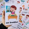 34pcs/set English Word Learning Flash Cards Daily Behavior Life Training Card Memory Game Children Early Learning Toy