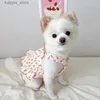 Dog Apparel Dog Apparel Clothes Strawberry Dress Cat Harness Sweet Small Puppy Summer Pink Breathable L46