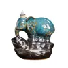 1pc ручной работы из ручной работы синий слон обратный благовония керамический каракулива