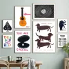 David Shrigley Dachshund Black Cat Circus Wall Art Canvas schilderen Noordse posters en afdrukken Wandfoto's voor woonkamer Decor