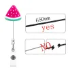 Acrylic Badge Reels Fruit Strawberry Avocado Style Retractable ID Tag Pass Work Card Clip Badge Holder Reels Office Supplies