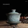 Чашки блюдцы Wzamony китайская Longquan Celadon Фарфоровая Gaiwan China Peatcups Boucerea Mouw