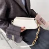 Bolso de cadena gruesa PU Bolsas cruzadas de hombro de cuero para mujeres 2024 bolsos y bolsos pequeños viajes femeninos tendencia de lujo