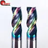 JIMMY High Efficiency Milling Cutters 3 Flutes Tungsten U-shaped DLC Coating Groove Wave End Cutting Tools For Aluminum