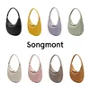 Echt merk Women Designer Songmont Bag Luna Nieuwe Moon Underarm Classic Hands Solid Cross Body Schouderkalfsleer Leer Hobo Toes Handtassen Make -upkoppelingszak