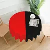 Table Cloth Two Tone Round Tablecloth Red And Black Striped Outdoor Retro Living Room Dining Design Cover