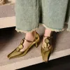 Temperamento de moda de diseñador Cabeza cuadrada Tacón grueso Single T Strap Mary Jane Zapatos Tallones altos Mujeres