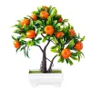 1PC人工フルーツオレンジツリーボンサイフルーツオフィスガーデンデスクトップパーティーの装飾ホーム人工偽の鉢植え飾り