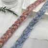 Yeni mavi ve pembe dokuma kızarmış hamur bükülüyor Tweed dantel el yapımı DIY giyim aksesuarları bahçede dekoratif şerit dokuma ile