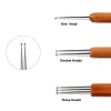 1 st/parti 1 krok 2 krokar 3 krokar tre stil dreadlock nål för flätning 0,5 mm/0,75 mm naturlig bambu dread-lås hårvävverktyg