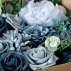 Fleurs décoratives mariage bouquet décor roses champagne combo artificiel fausse mousse en soie fête à la maison bricolage