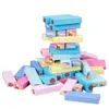 Wooden Toppling Tumbling Tower Cognitive Building Wooden Tower Stacking Blocks Board Games with Dice for Kids