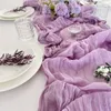 Gaastafel Runner, semi-kregen Personaliseer Cheesecloth Tafel-instelling, retro boho dineren vintage bruiloft decor diner tafelkleed