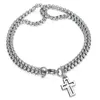 Moda de moda masculina Corrente de pulseiras Cross Hollo