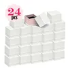 24pcs新しいデザインホワイトピンクパンリングボックス20ロットジュエリーギフトケースオリジナルビーズの魅力ピンクのcasketブラックベルトパッケージ