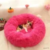 Lits de chats meubles longs en peluche super doux lit de compagnie de chenil chien rond chat hiver sac de couchage chaud