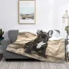 Französische Bulldoggendecke für Sofa Bett Koralle Fleece süße tierische Welpe Hund Leichte Wurst Decken Büro Nickerchen Schalbetthöfe