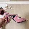 مخملية Slingbacks مضخات مصممة صندل نساء صيف الحفلات الأحذية الرملية 6/8/10 الخنشة الكعب اللباس أحذية الزفاف حذاء مثير النقطة أصابع أصابع الشبكات الشبكية الكريستالية