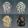 Men's Casual Shirts Ins summer short sleeve Floral Shirt Mens and womens handsome Hawaiian beach loose Shirt harajuku shirts for men Factory 2022 2449