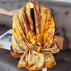 Eşarplar 180*90cm Lüks Marka Kadınlar Yaz İpek Eşarpları Şal Lady Sarma Yumuşak Kadın Avrupa Tasarımcısı Banna Banna Foulard Muffler Pareo240409