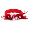 Belts Handmade Fabric Flower Elastic Waistbands For Women Red Khaki Wide Stretchy Corset Feather Waist Ceinture Femme