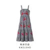 2024 Spring Womens Fashion and Leisure All Cotton Embroidered Hanging Strap Dress