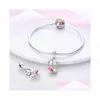 Silver 925 Sier for Women Charms Gioielli perline Star Moon Cat Cate Chain Droplese Dhpf8