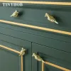 New Birds Knobs for Dresser Plum Branches Cupboard Door Handles and Knobs Drawer Cabinet Pulls Brass Decor Furniture Hardware