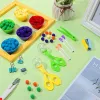 3 Jahre alte Kinder Regenbogenzählung Pompoms Spielzeug Sortierbecher Montessori Sensorisches Spielzeug Vorschule Lernaktivitäten Mathematikspielzeug