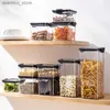 Pottes de nourriture Canisters Scelled Cans Whole Rains Kitchen Storae Food Rade Transparent Plastic Board Box Snacks Dry Oods TEA THE Storae Cans Container L49